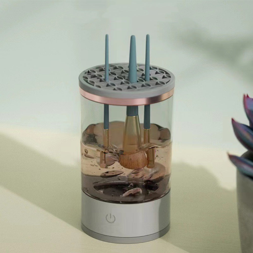 Automatic makeup brush cleaner