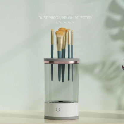 Automatic makeup brush cleaner