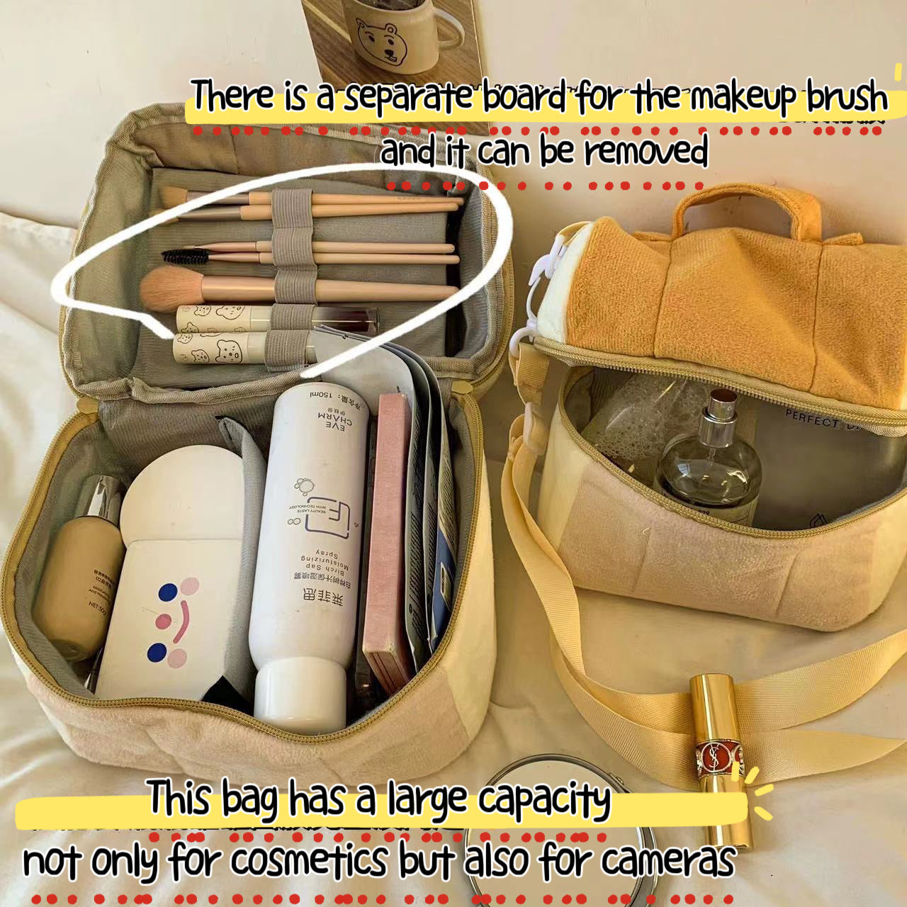 Toast-shaped makeup bag